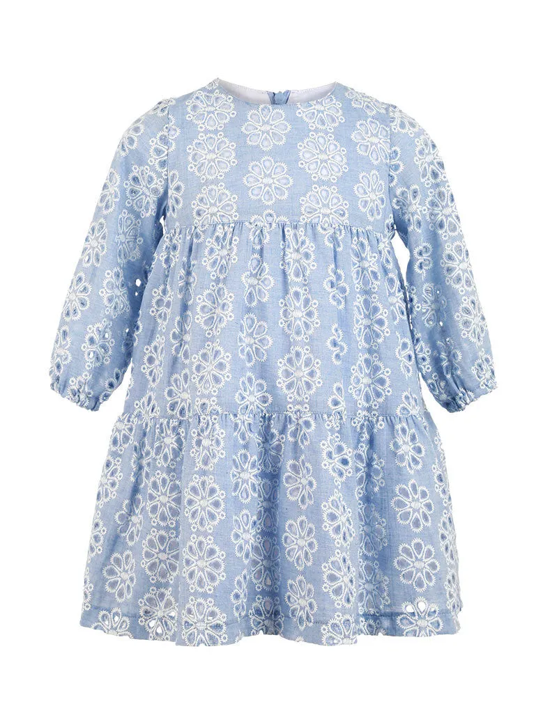 Embroidered Smock Dress