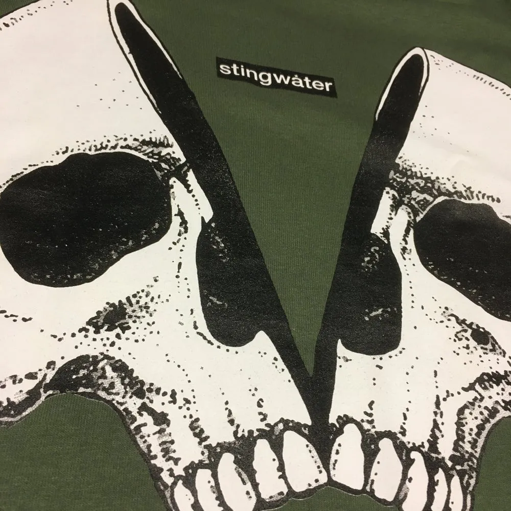 Empty Your Mind/Skull Long Sleeve T Shirt Military Green