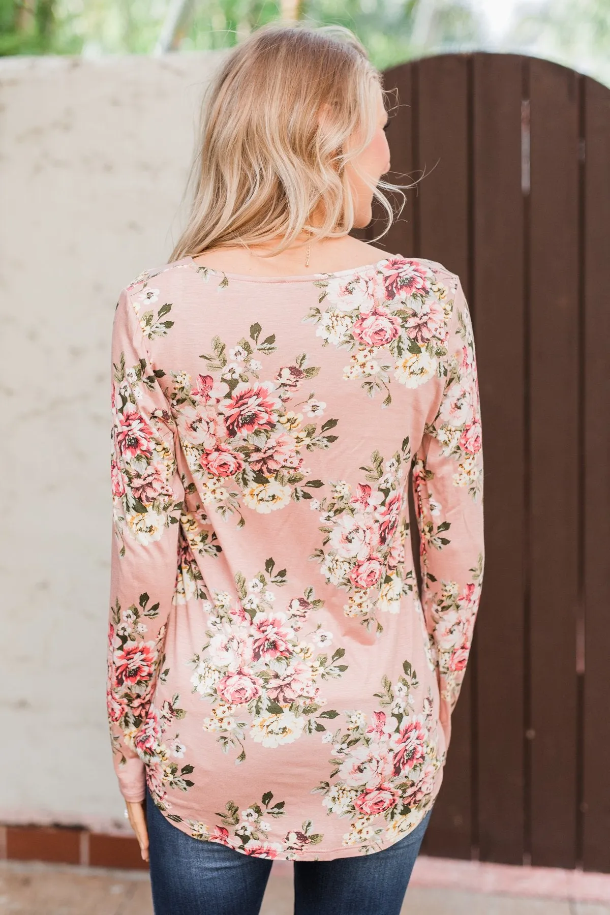 Endless Possibilities Floral Wrap Top- Mauve