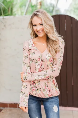 Endless Possibilities Floral Wrap Top- Mauve