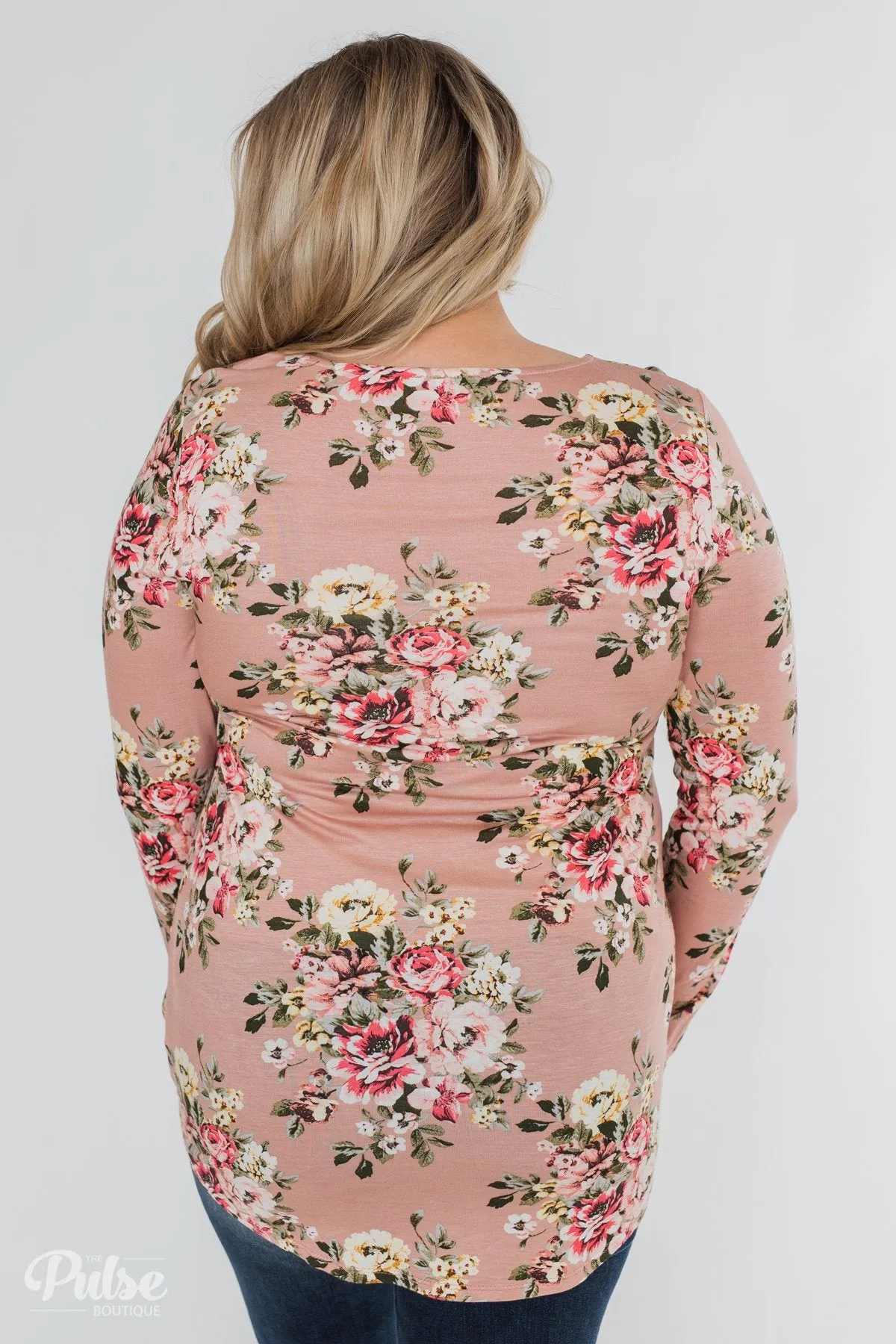 Endless Possibilities Floral Wrap Top- Mauve