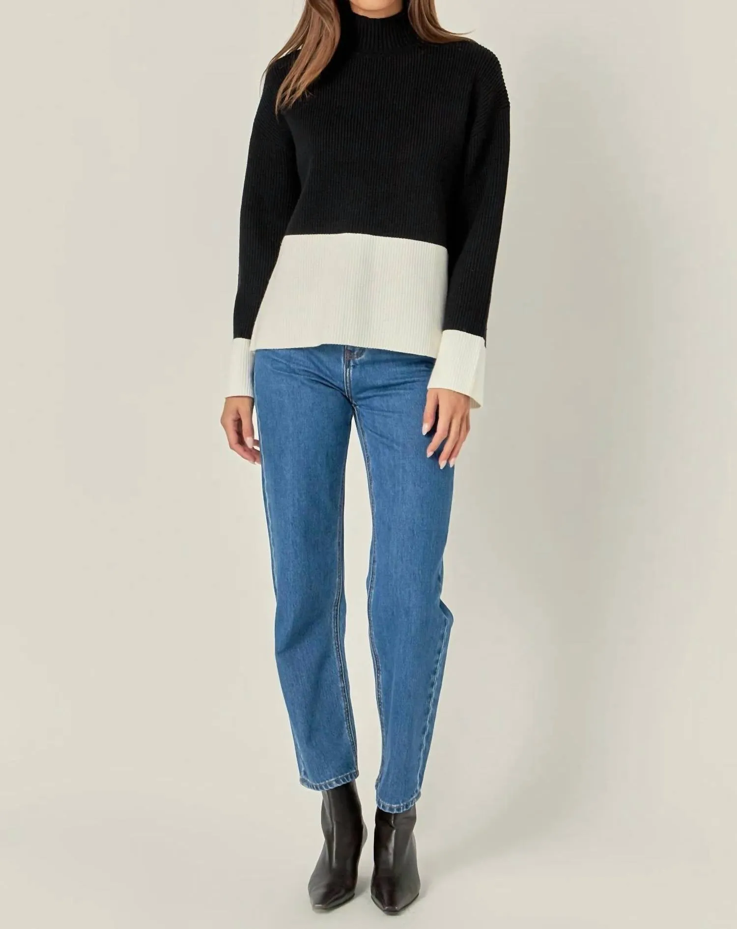 English Factory - Bicolor High Collar Sweater
