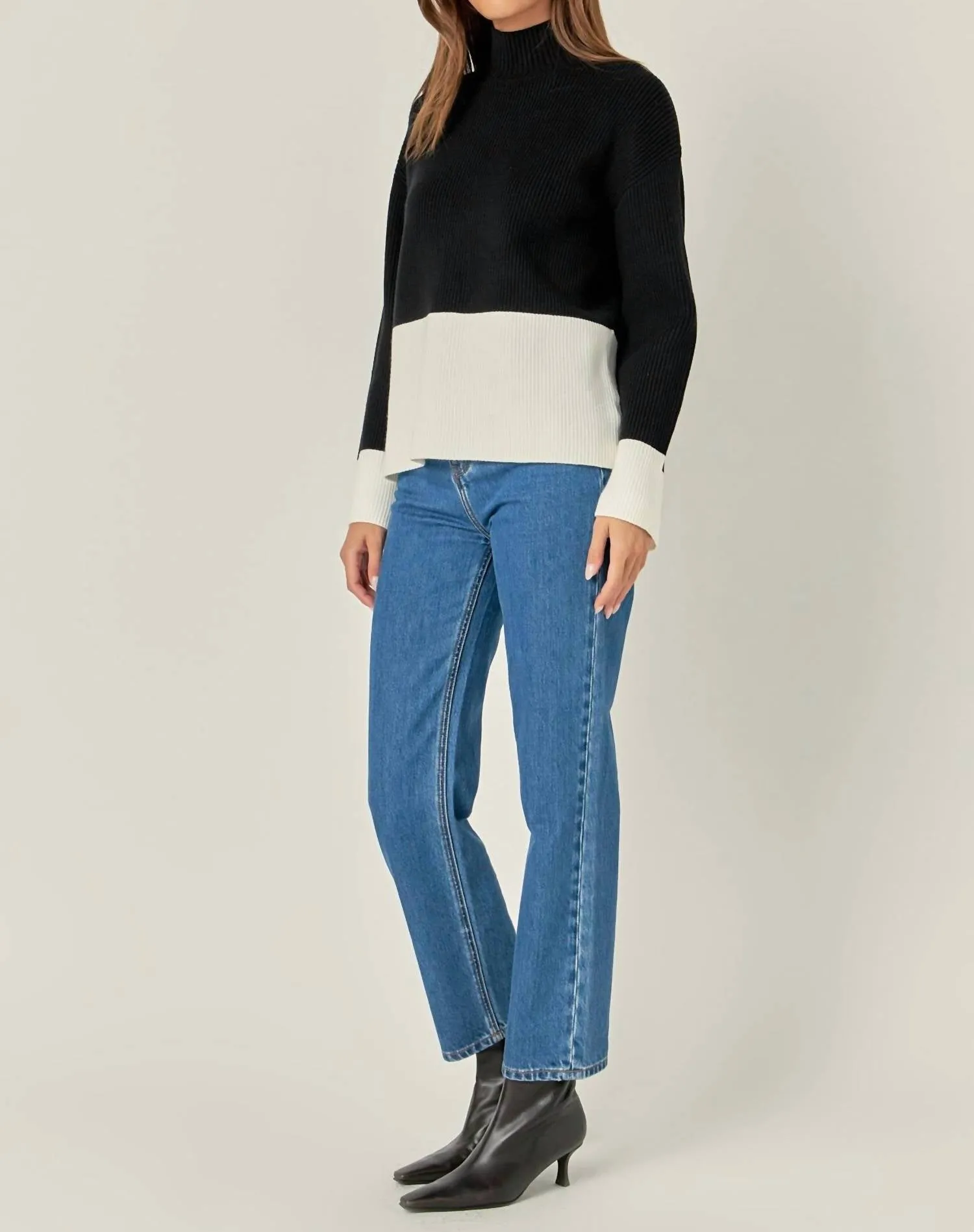 English Factory - Bicolor High Collar Sweater
