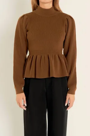 English Factory - Peplum Waist Knit Top