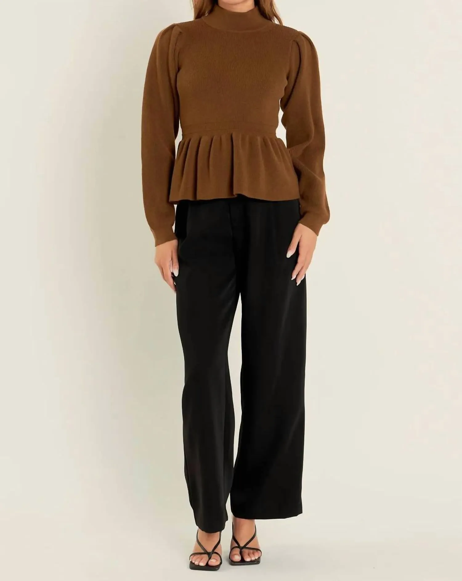 English Factory - Peplum Waist Knit Top