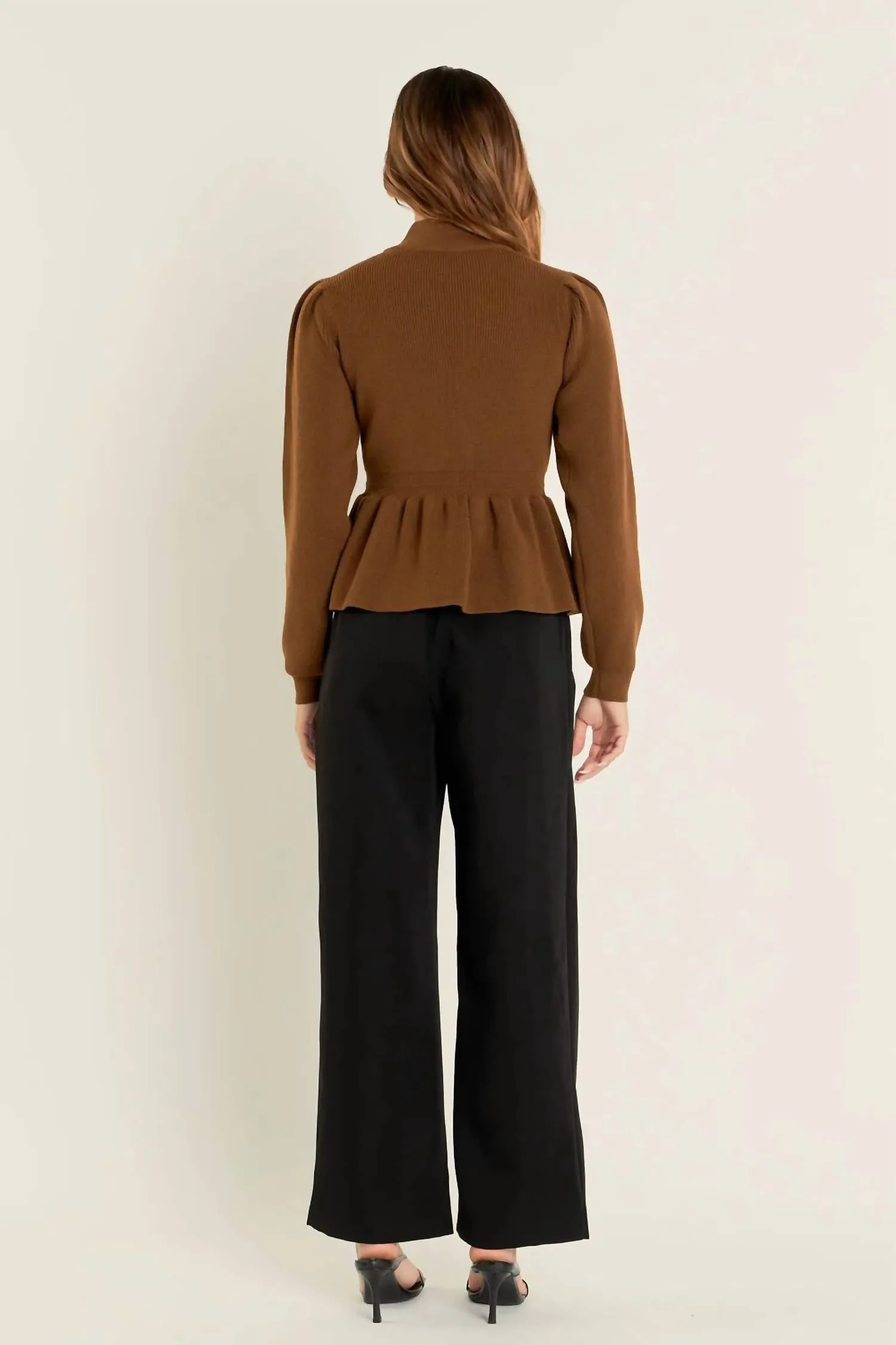 English Factory - Peplum Waist Knit Top
