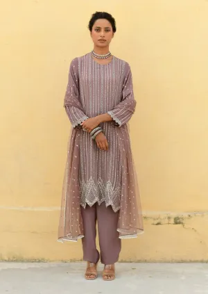 Enna brown embroidered kurta set