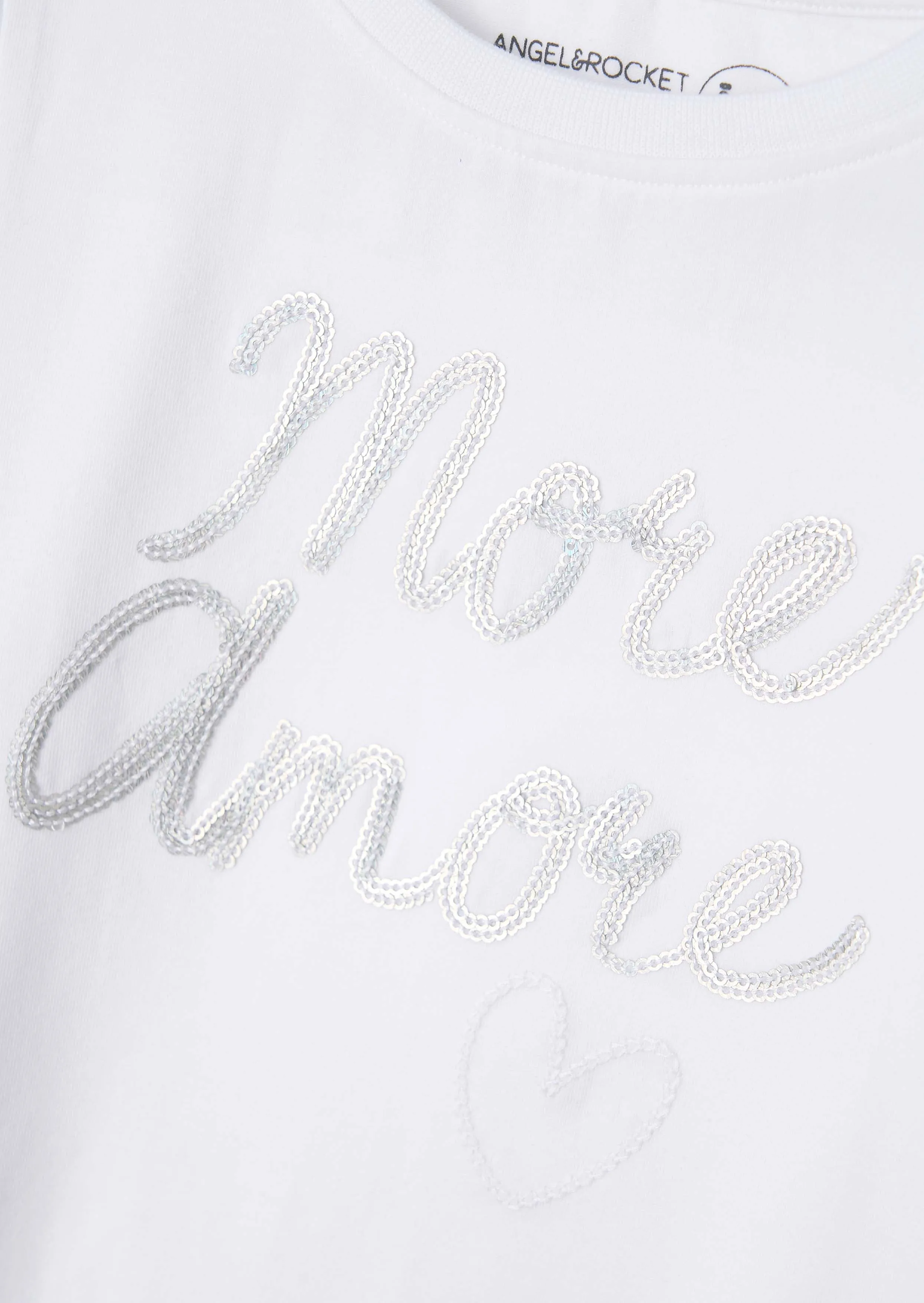 Erin White Sequin Slogan Top