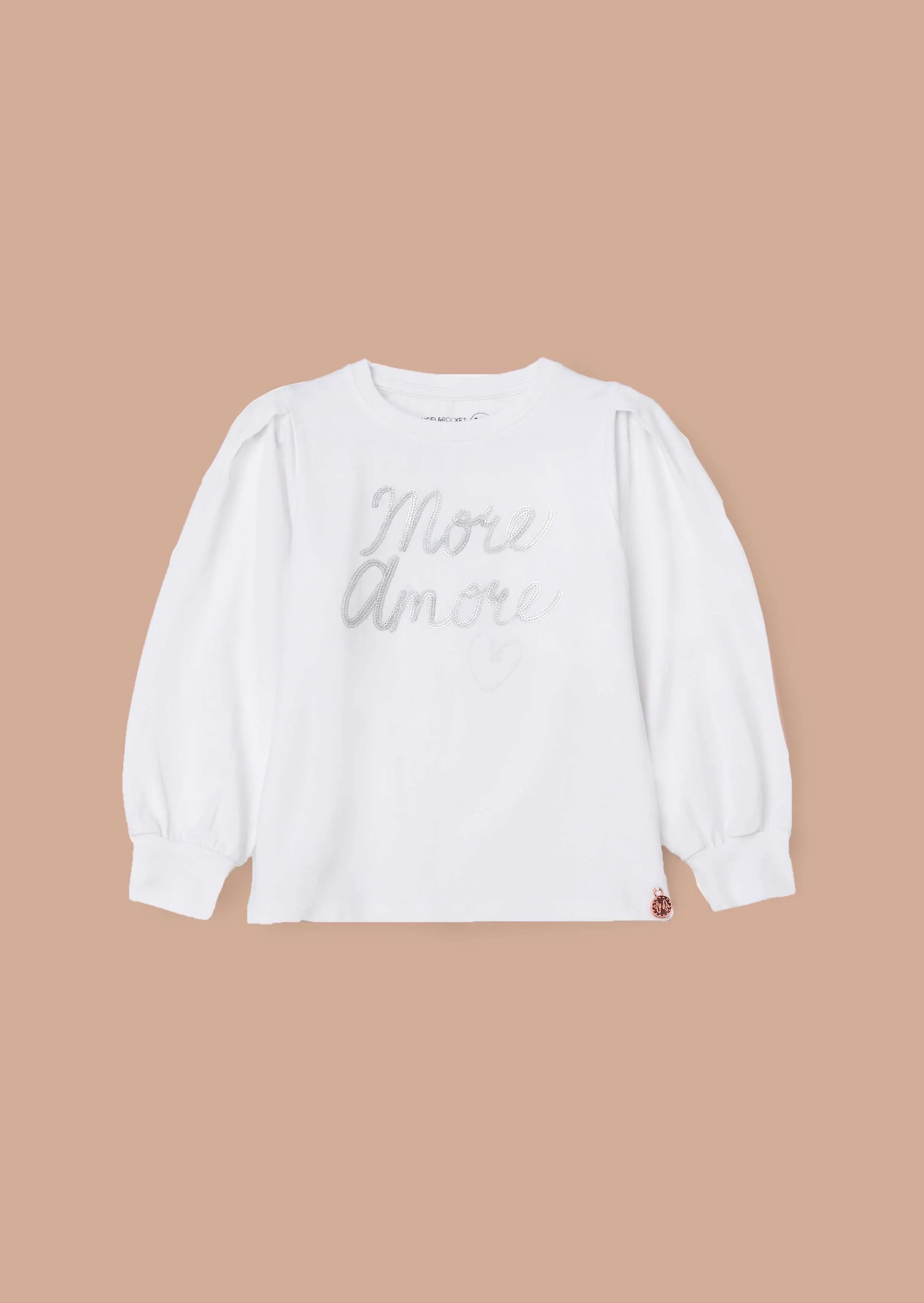 Erin White Sequin Slogan Top