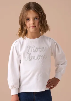 Erin White Sequin Slogan Top