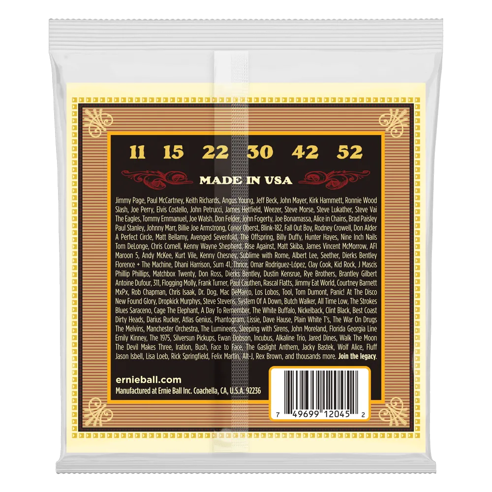 Ernie Ball 2045 Earthwood Acoustic Guitar Strings 80/20 Bronze Silk & Steel Soft 11-52