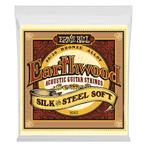 Ernie Ball 2045 Earthwood Acoustic Guitar Strings 80/20 Bronze Silk & Steel Soft 11-52