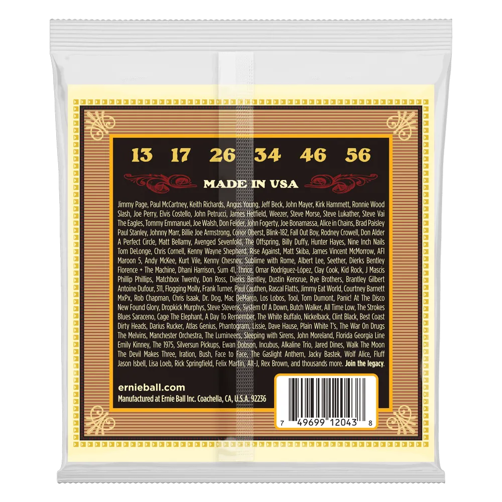 Ernie Ball Earthwood Silk and Steel Regular 80/20 Bronze Acoustic Guitar String, 13-56 Gauge
