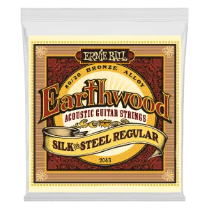 Ernie Ball Earthwood Silk and Steel Regular 80/20 Bronze Acoustic Guitar String, 13-56 Gauge