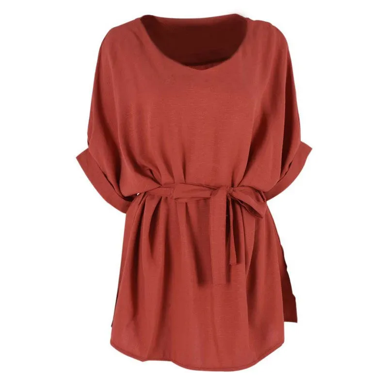 European Ladies Blouse Women Cotton Linen Tunic Shirt V Neck Loose Blouse Female Tops Plus Size XL-5XL H28