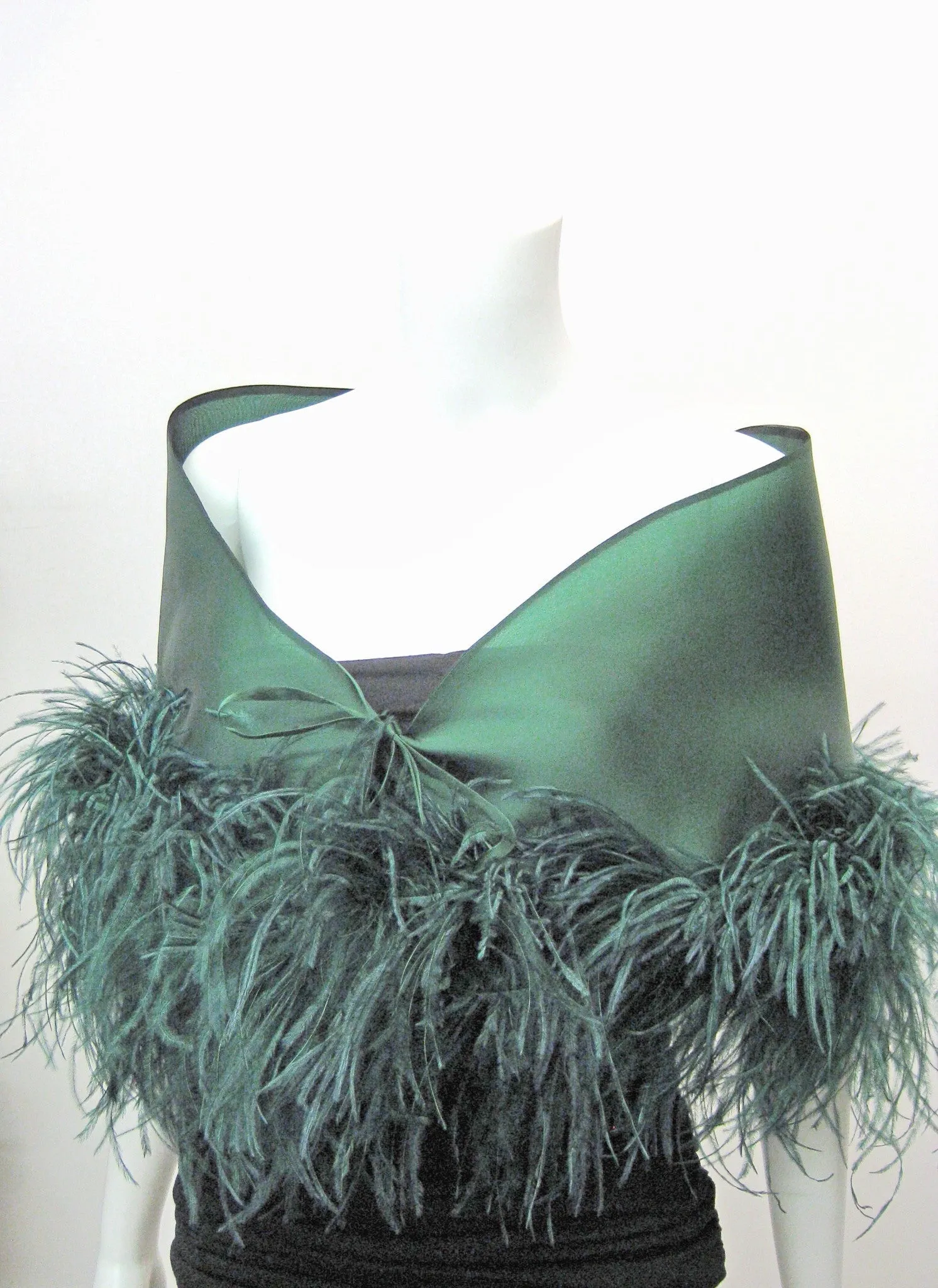 Evening Wrap with Ostrich Feathers