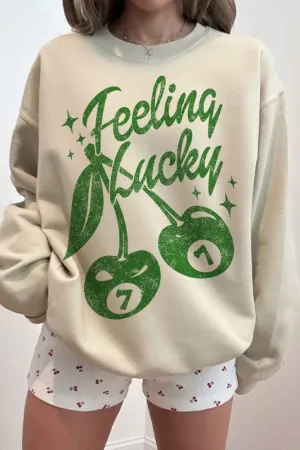 FEELIN LUCKY ST PATRICKS GRAPHIC SWEATSHIRT