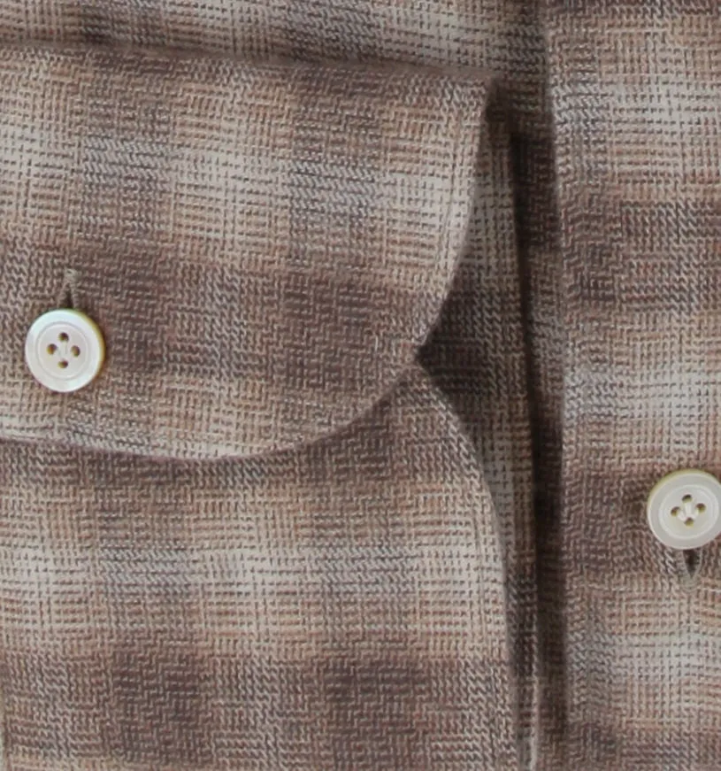Finamore Napoli Brown Shirt - Extra Slim