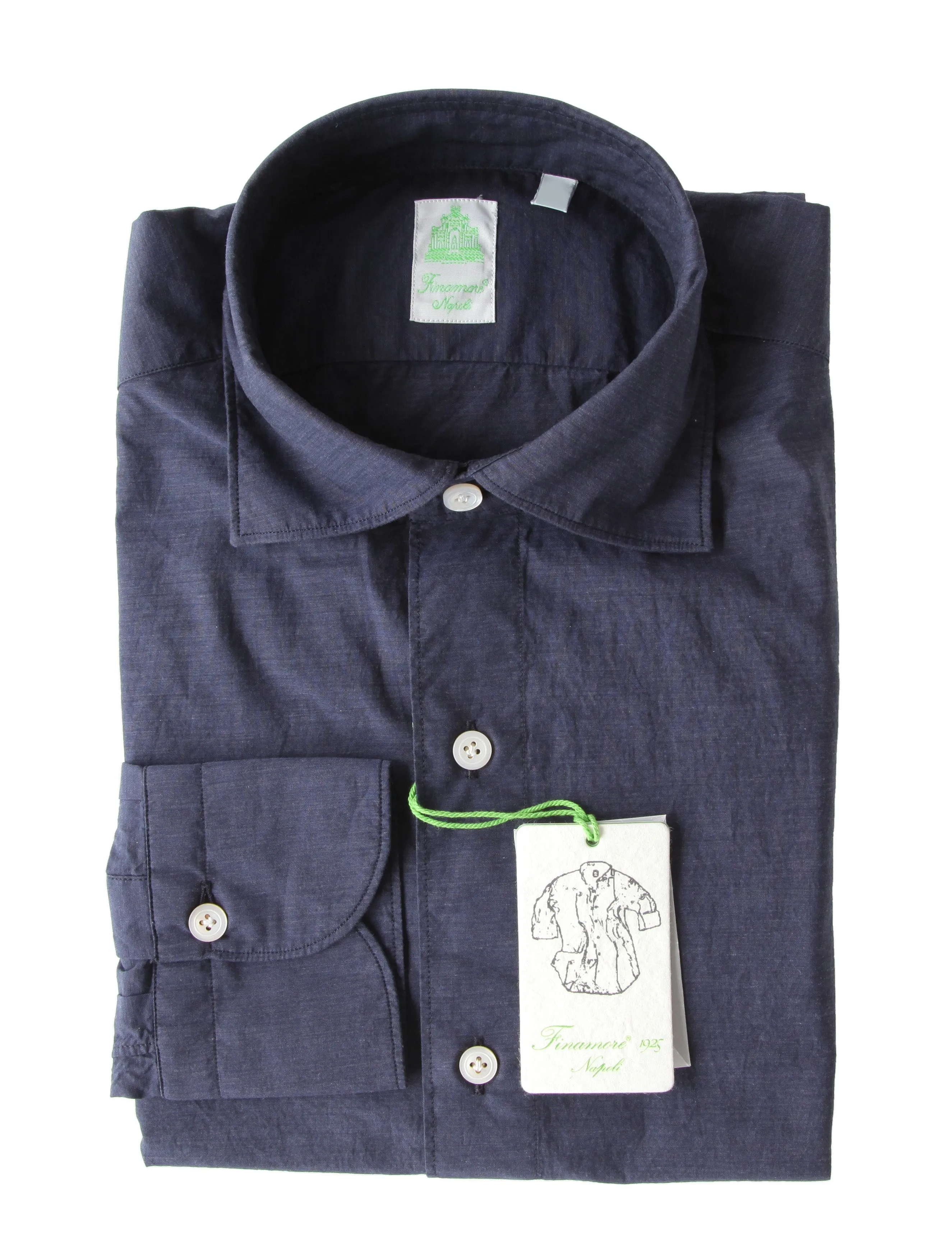 Finamore Napoli Dark Blue Shirt - Extra Slim