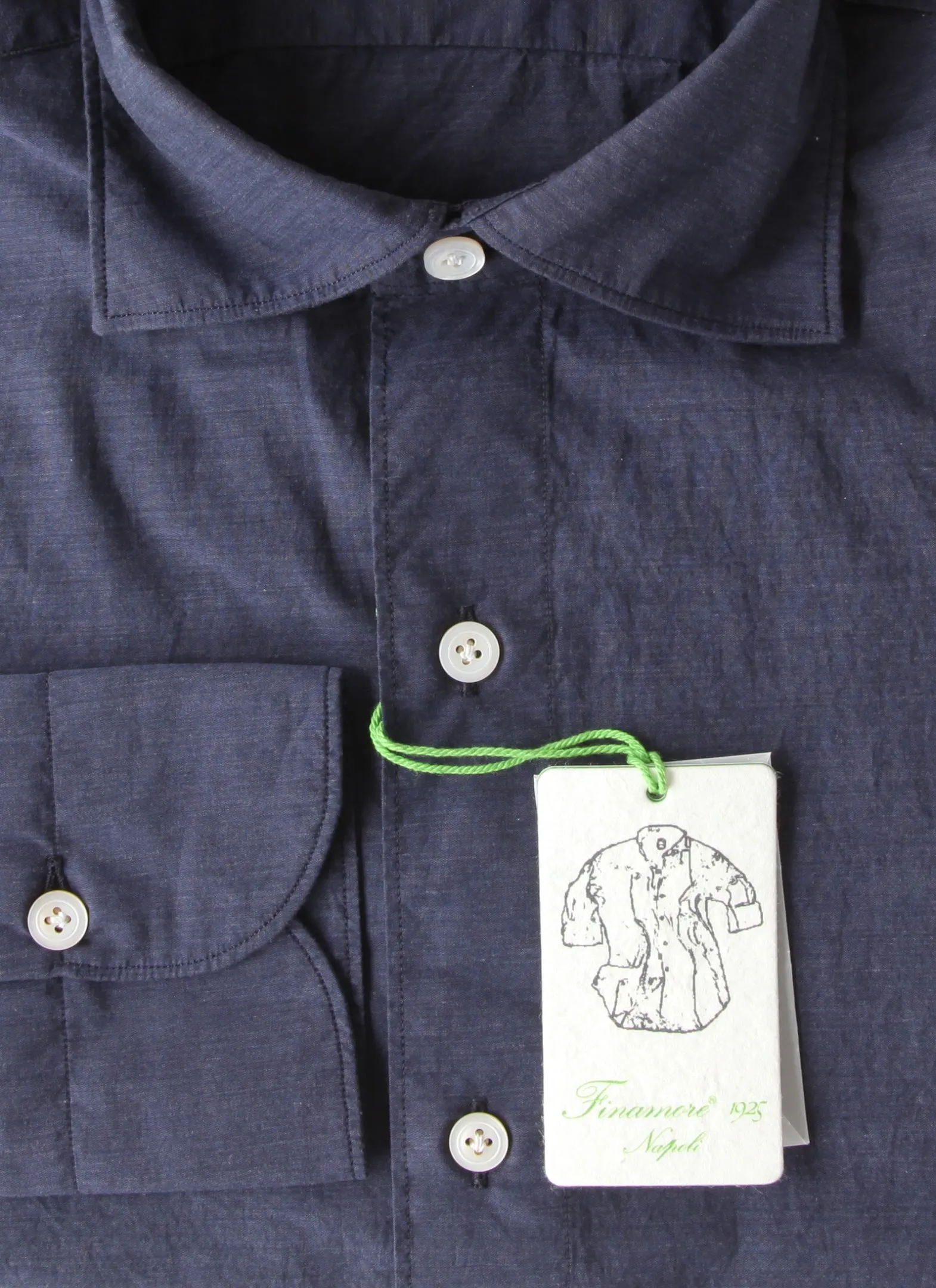 Finamore Napoli Dark Blue Shirt - Extra Slim