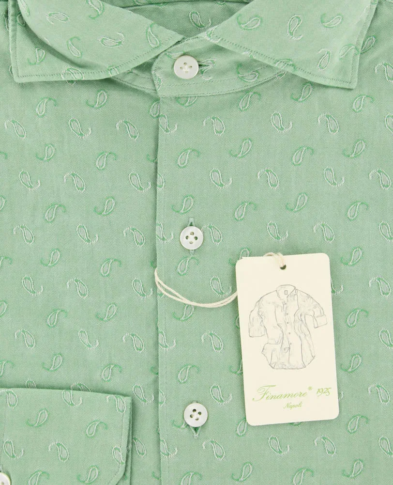 Finamore Napoli Green Shirt - Extra Slim - 15.5 US / 39 EU