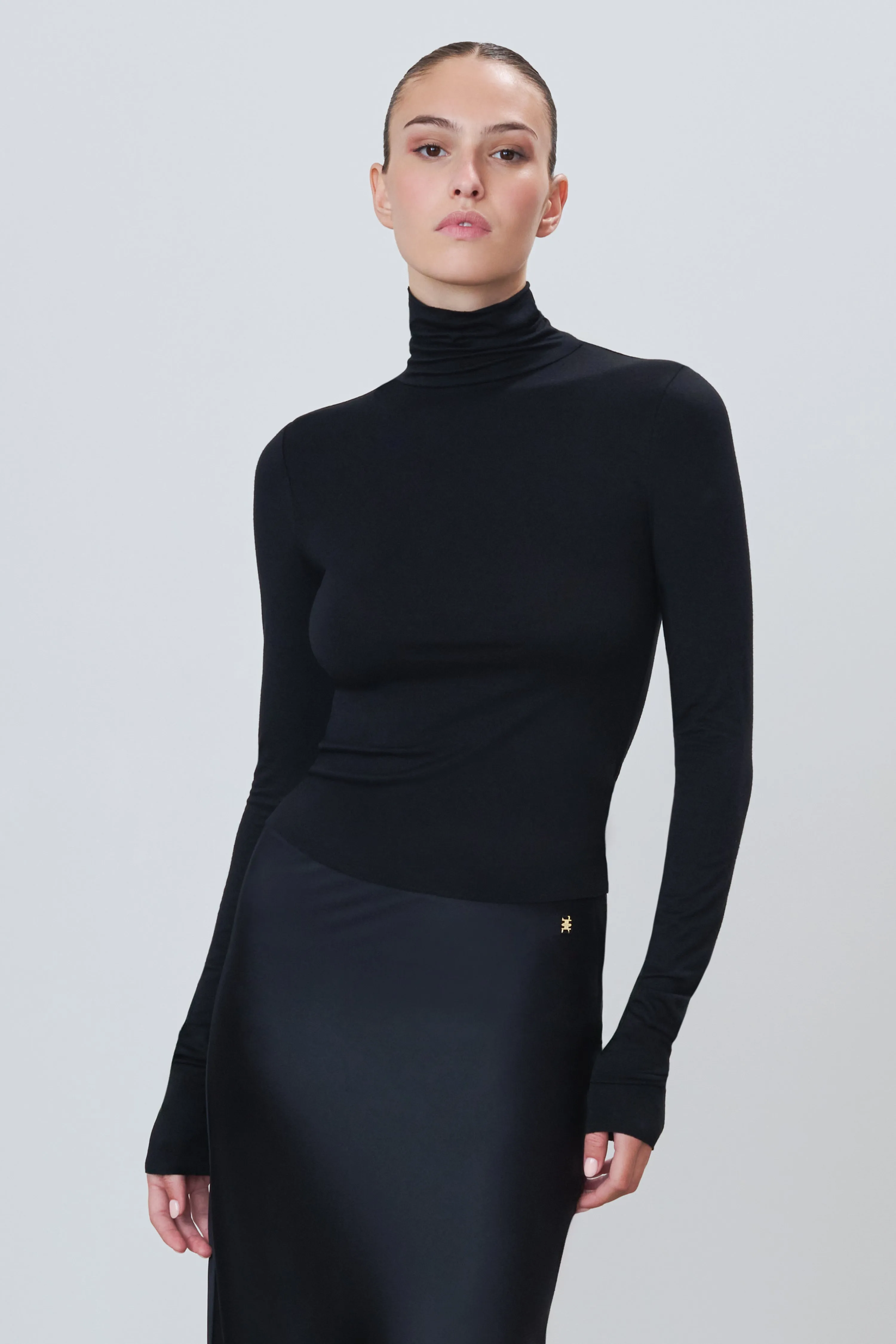 Fitted Turtleneck Top