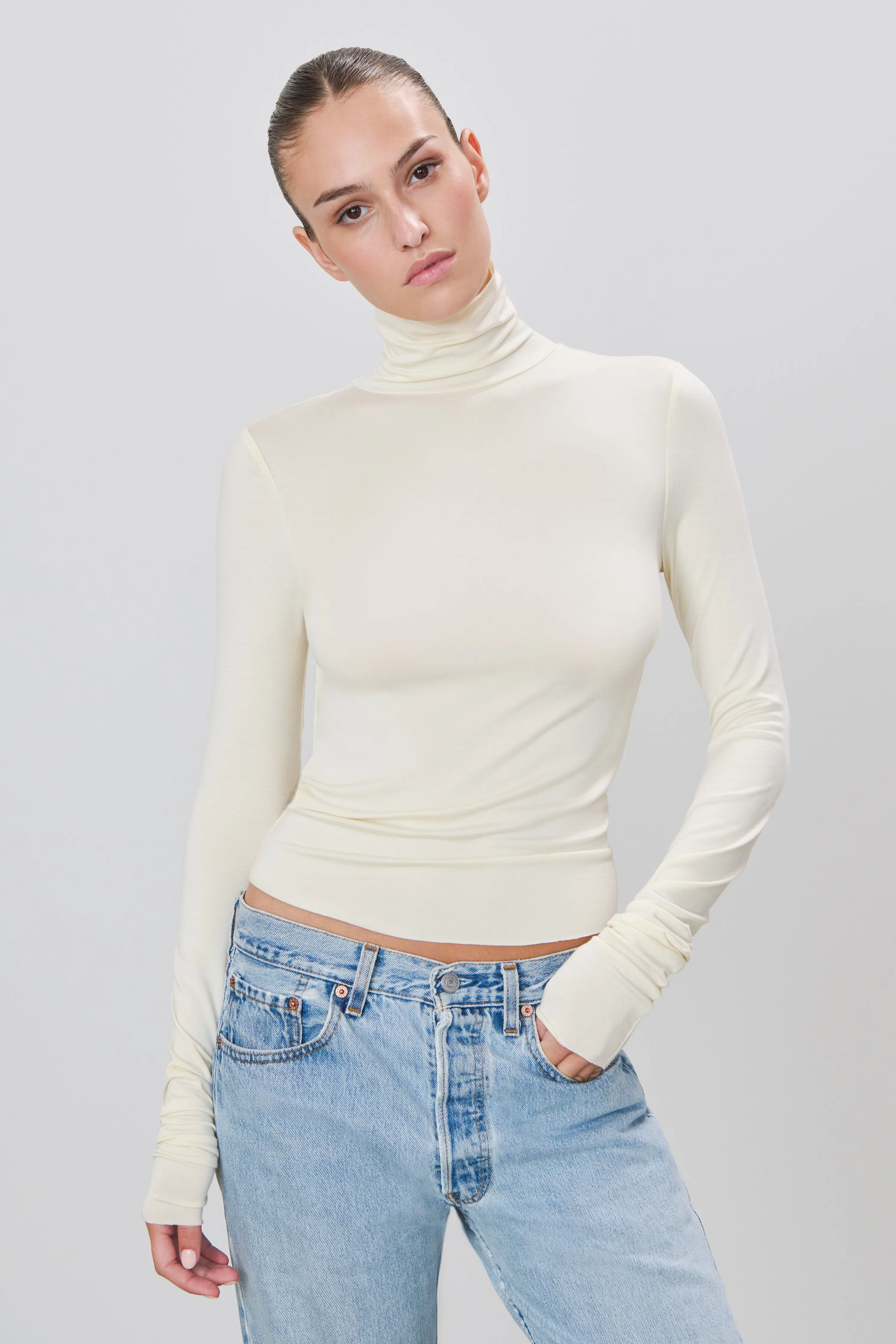 Fitted Turtleneck Top