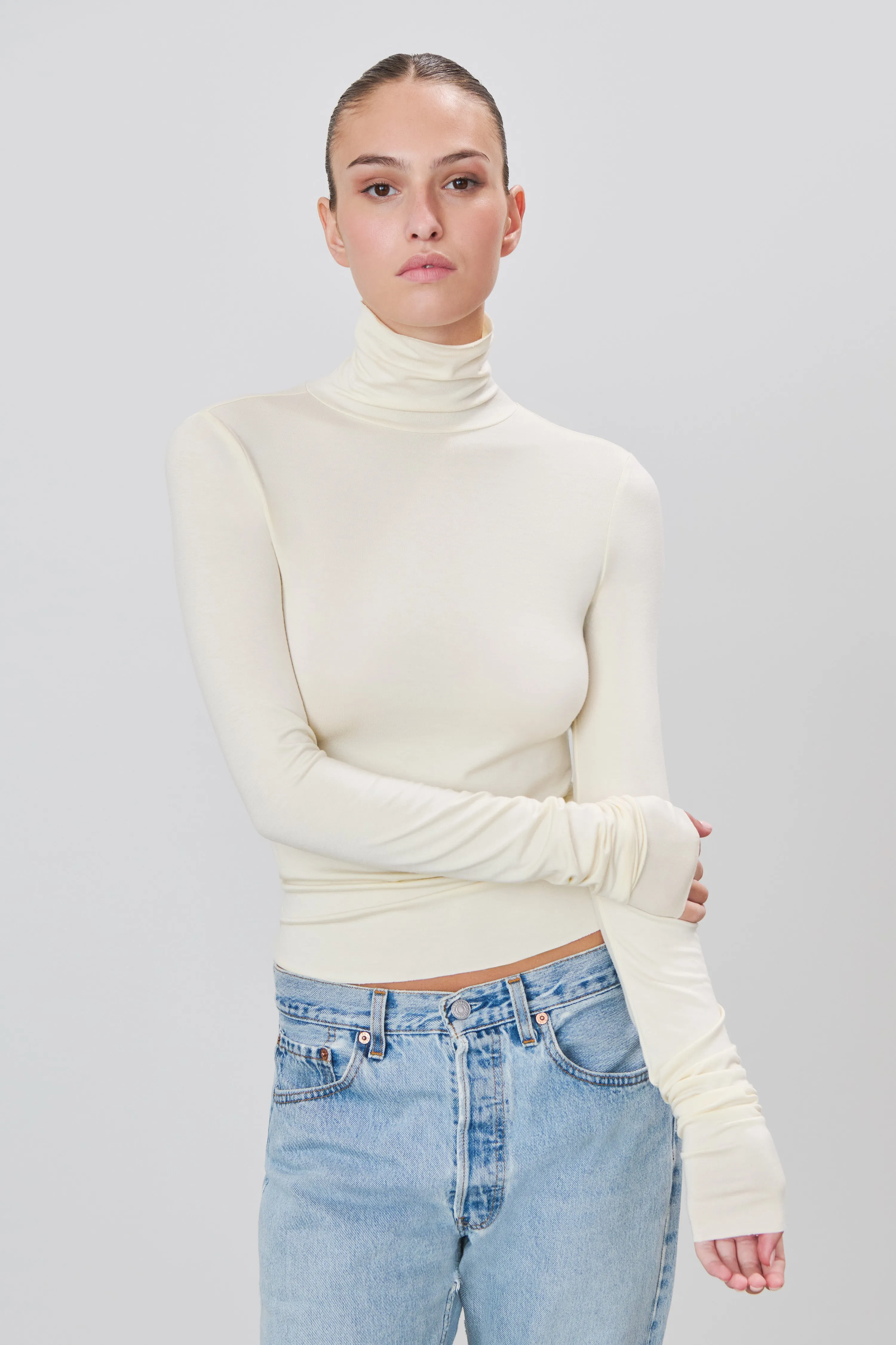 Fitted Turtleneck Top