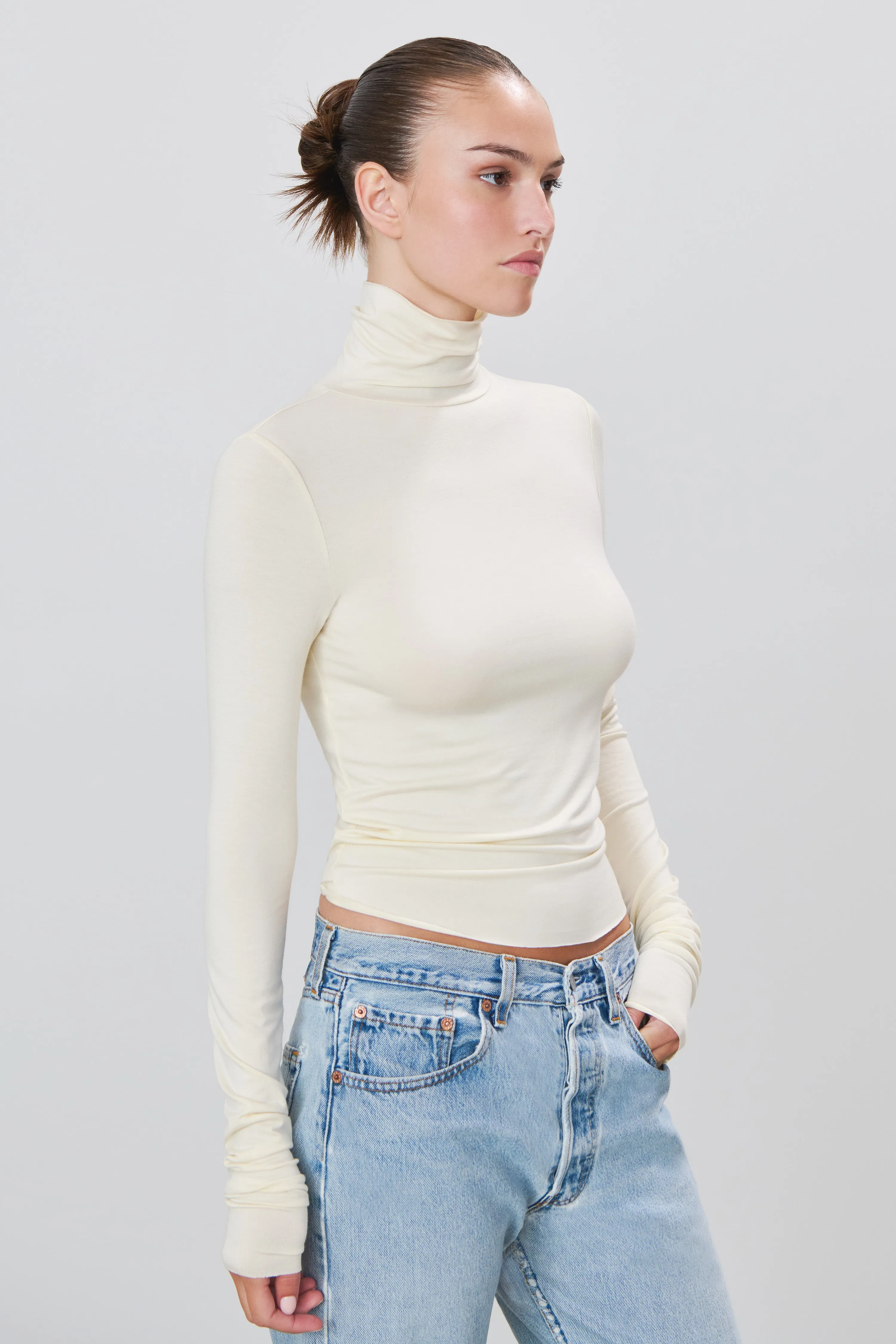 Fitted Turtleneck Top