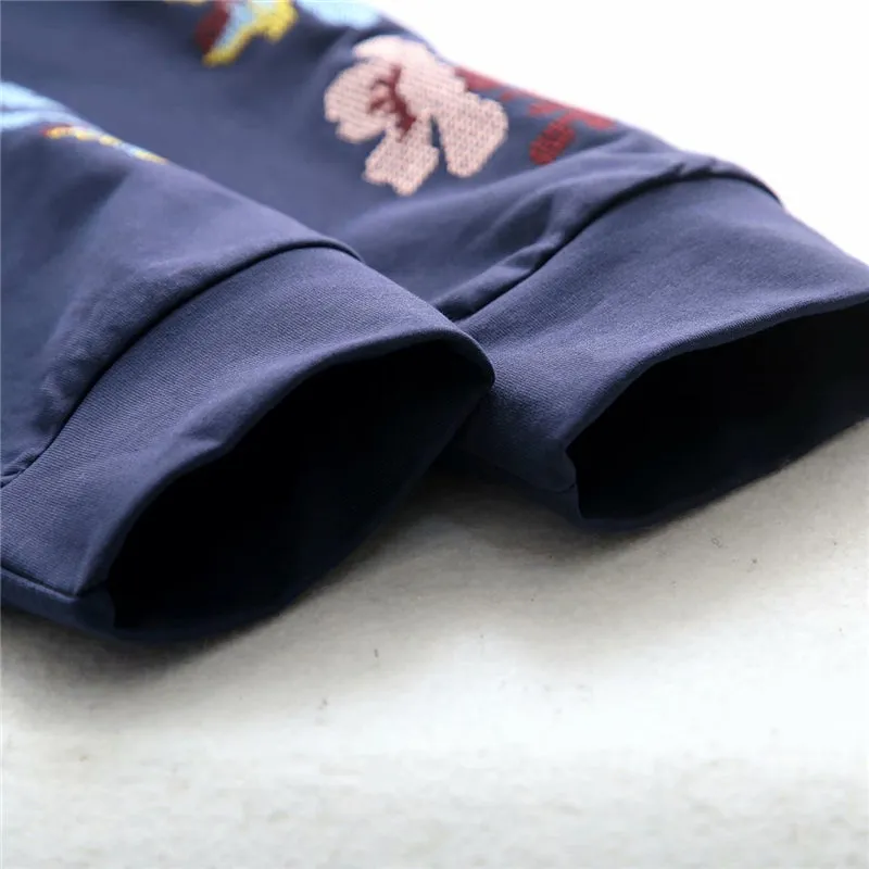 ‘’FLORAL EMBROIDERED PULLOVER" SWEATSHIRT N123004