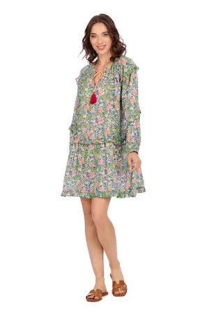 Floral Shawna Tunic Green Dress