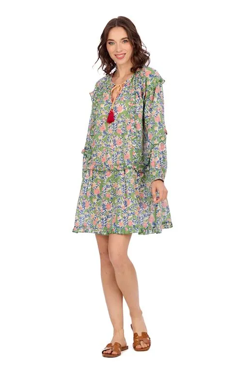 Floral Shawna Tunic Green Dress