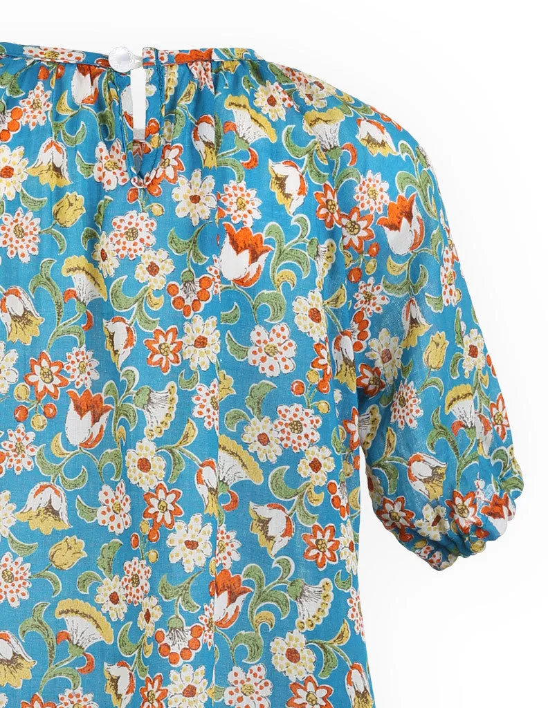 Floral Tunic Dress Blue