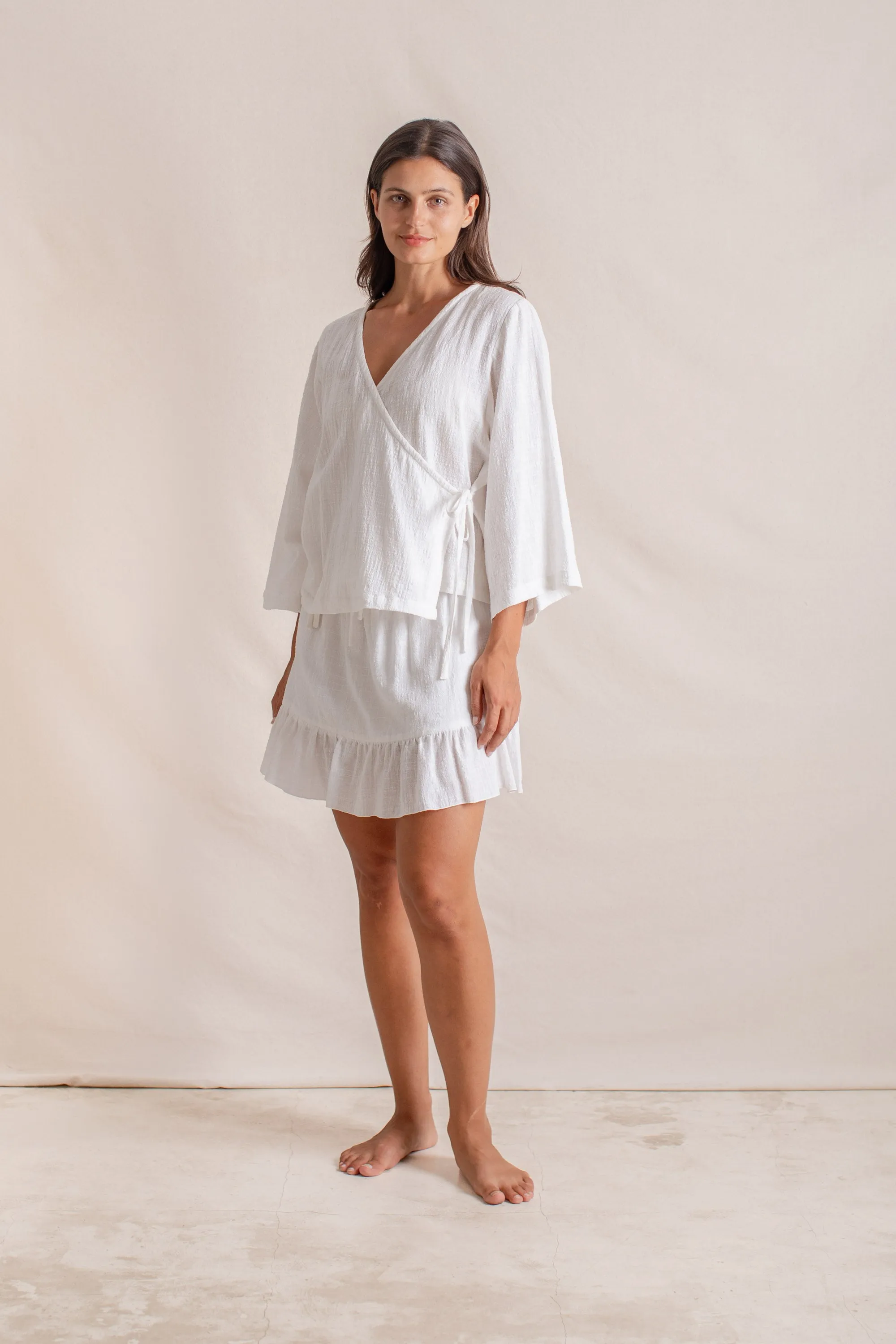 Flow Wrap Top Off White