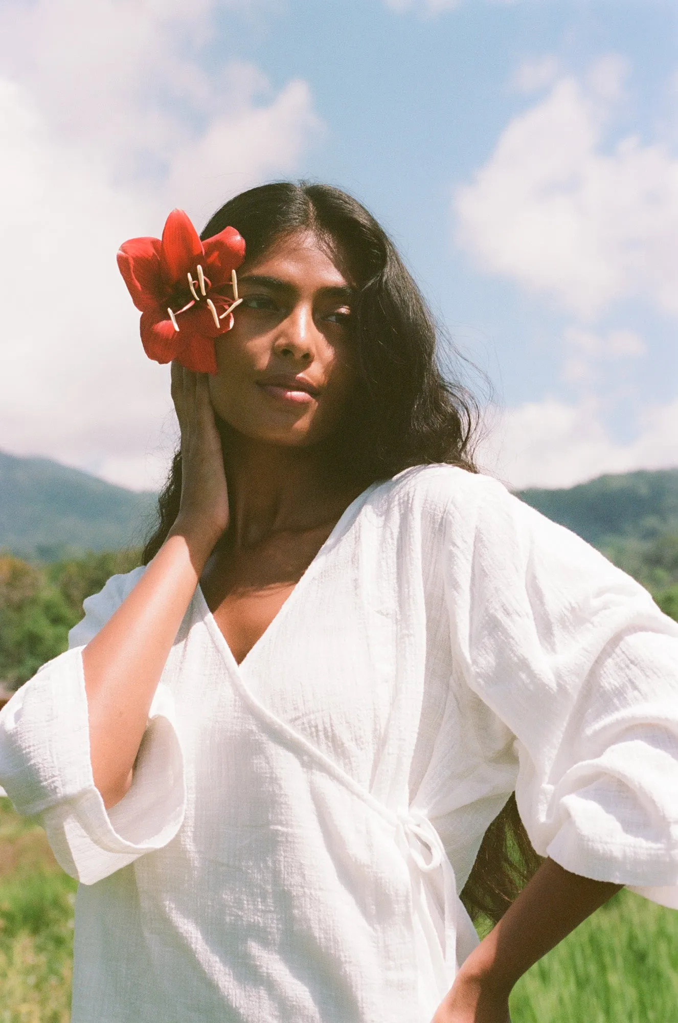 Flow Wrap Top Off White