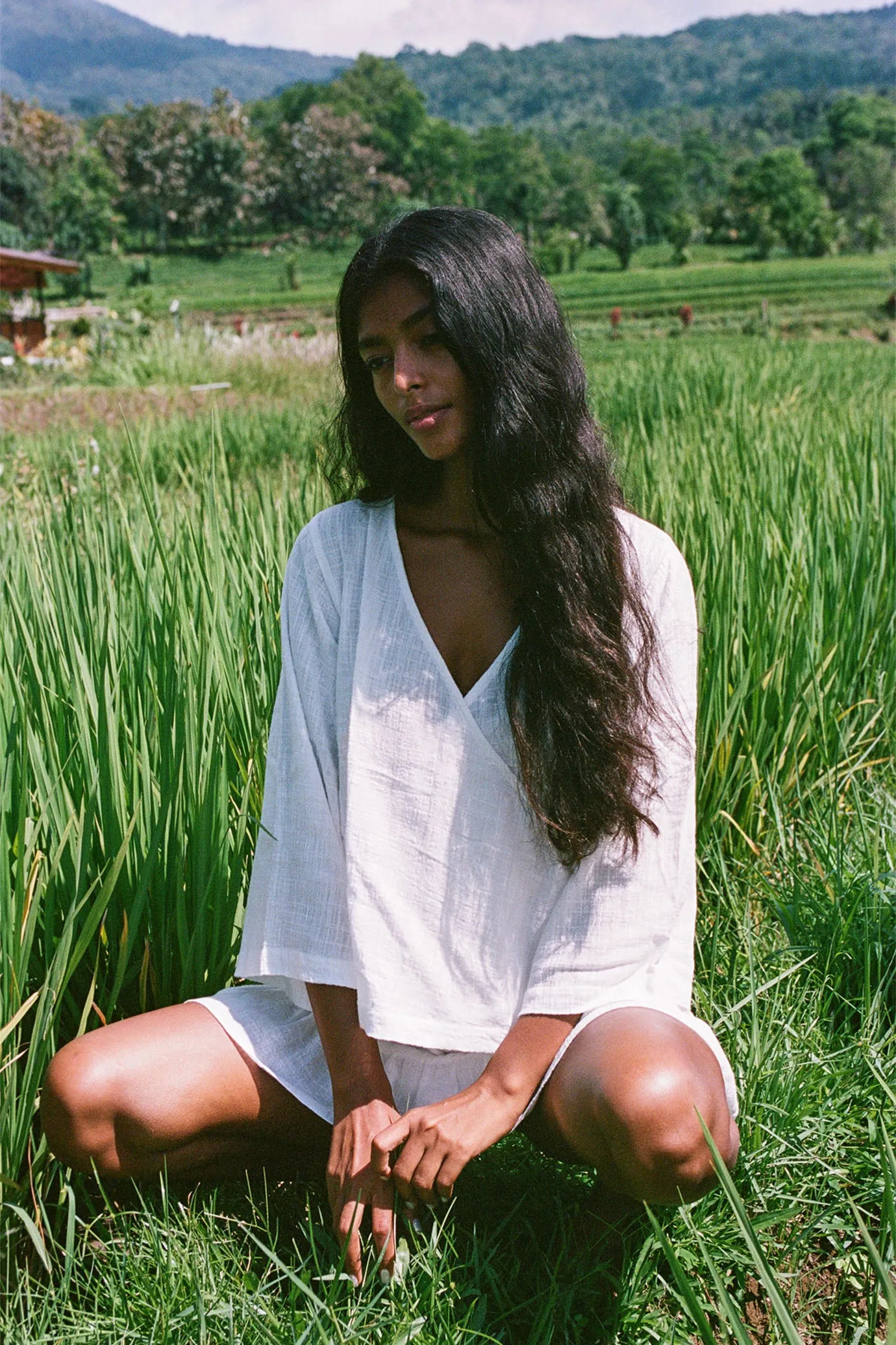 Flow Wrap Top Off White