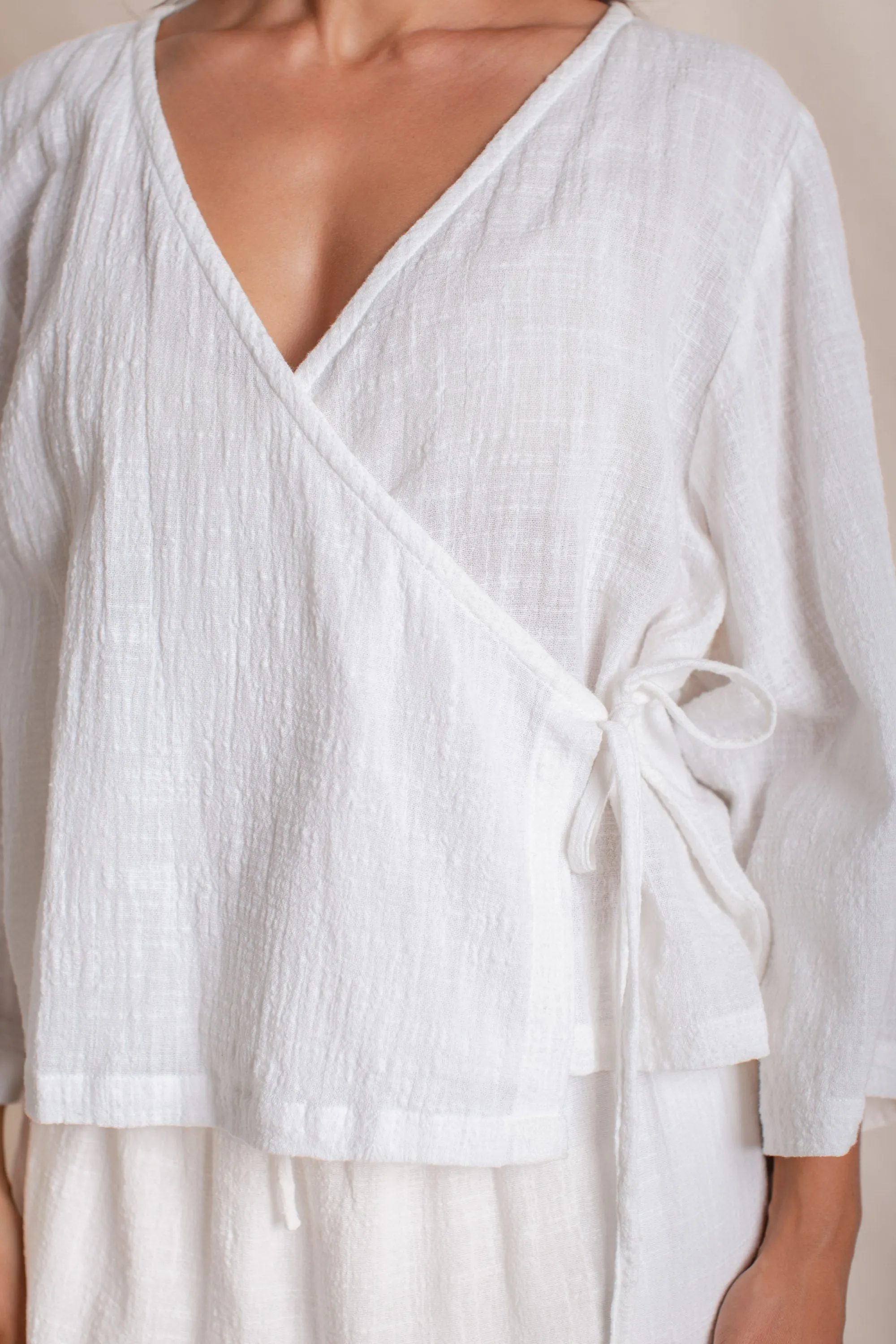 Flow Wrap Top Off White