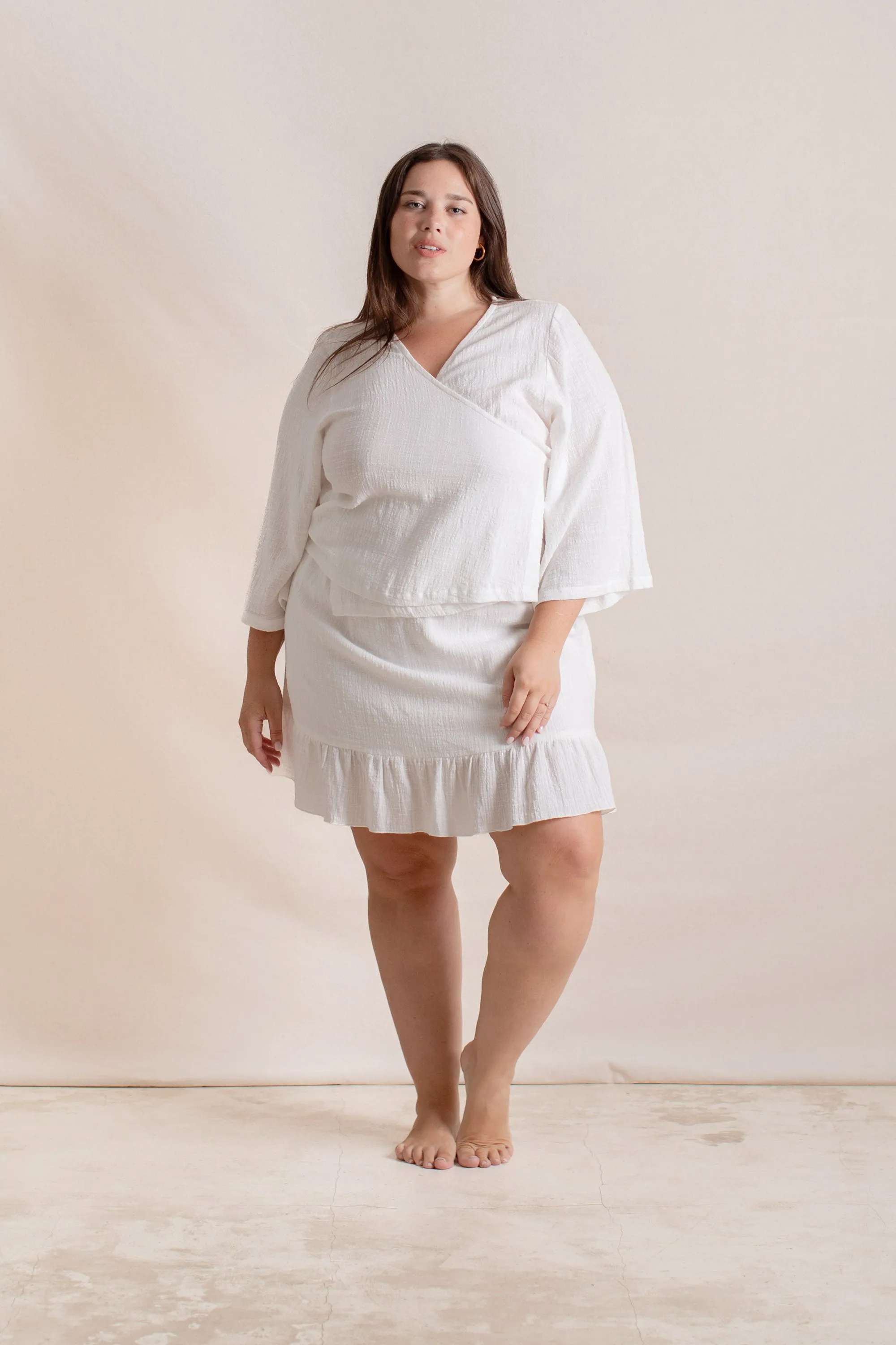 Flow Wrap Top Off White