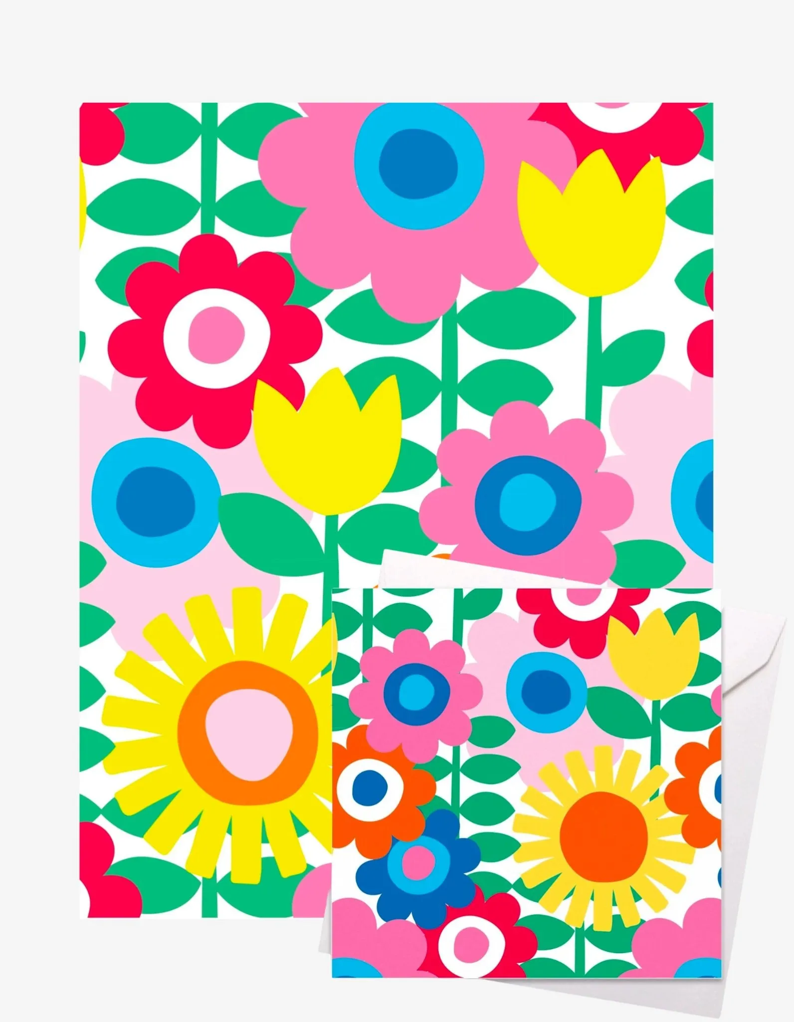 Flower Power Gift Wrap   Personalised Card Bundle