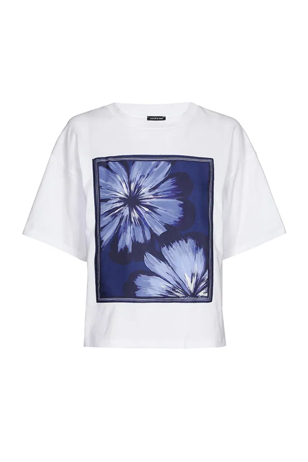 FOULARD PRINT COTTON T-SHIRT