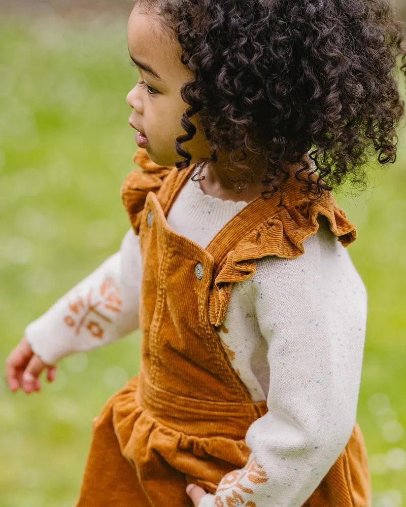 FOX & FINCH STARLETTE CORD PINAFORE CARAMEL