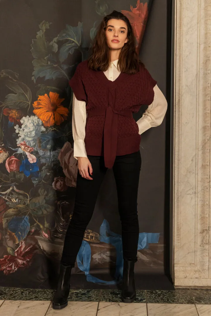 Fransa Susan knitted sleeveless top