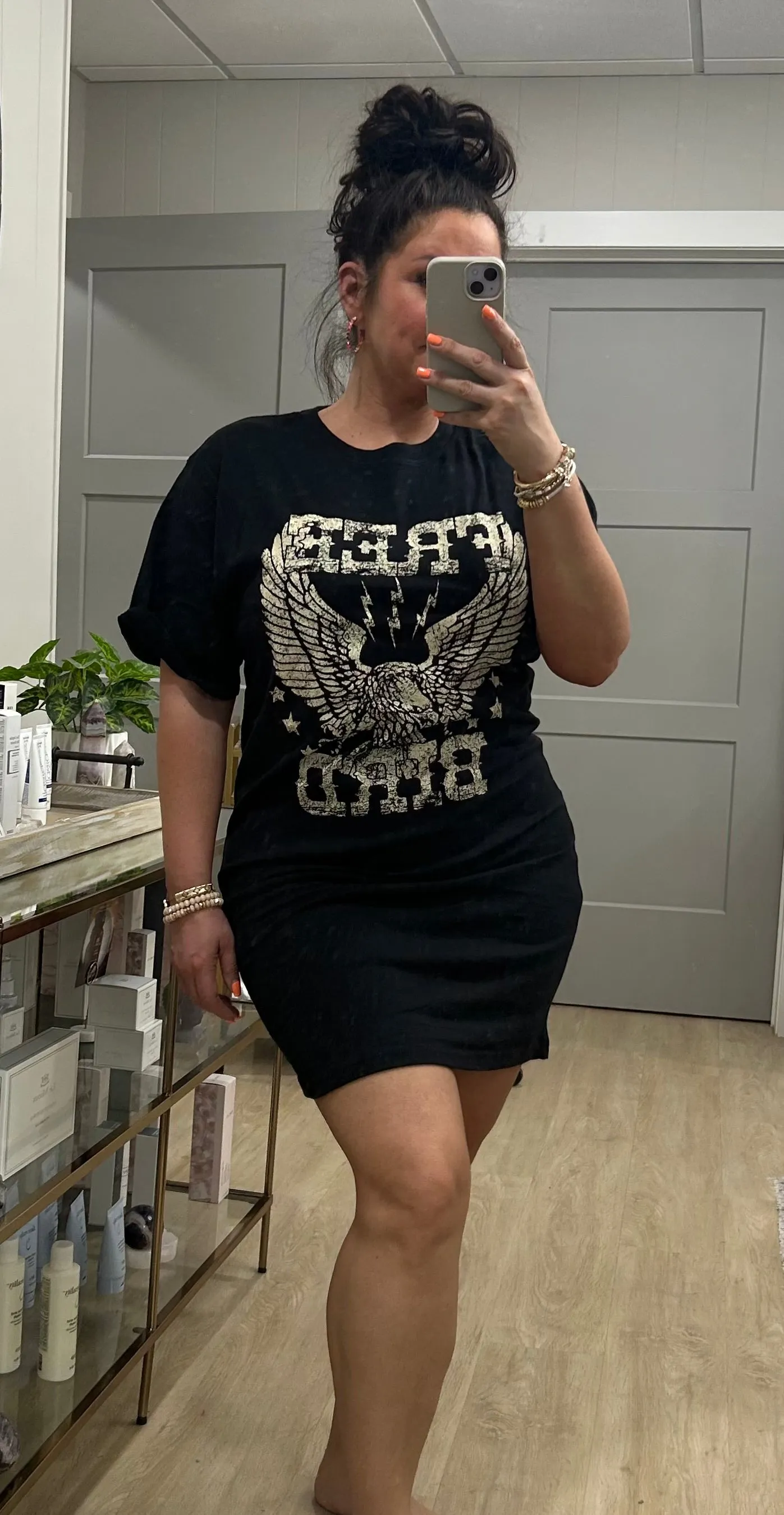 Free Bird Vintage Cotton Graphic Tunic Top