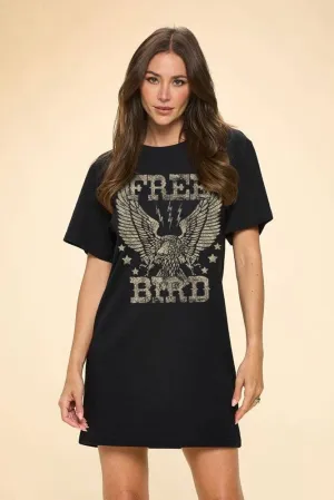 Free Bird Vintage Cotton Graphic Tunic Top