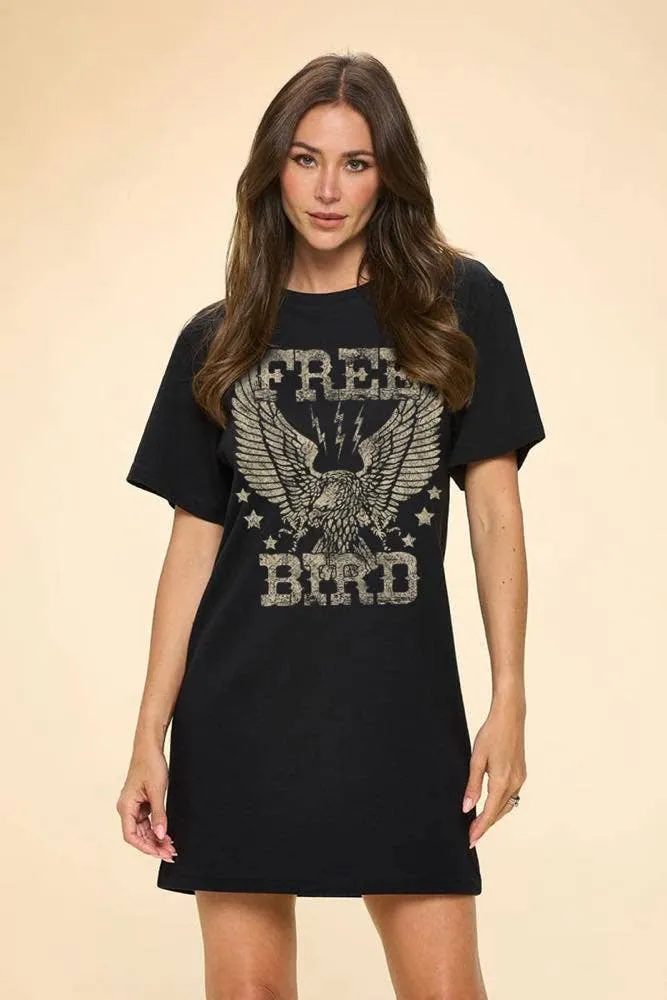 Free Bird Vintage Cotton Graphic Tunic Top