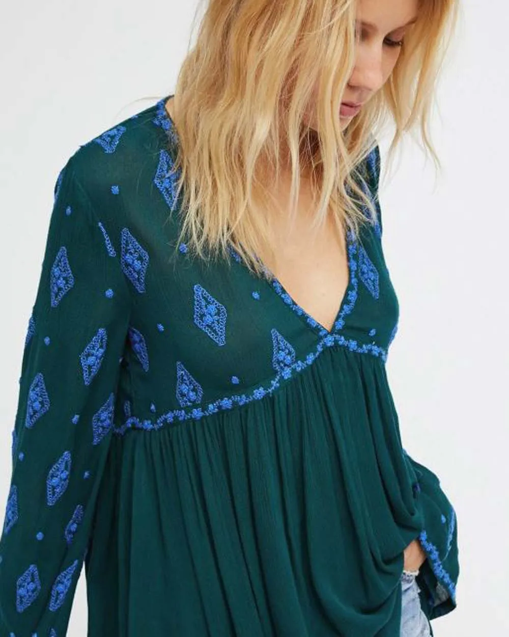 Free People Diamond Embroidered Tunic
