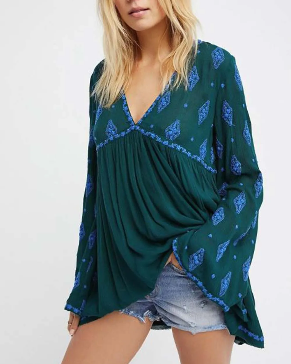 Free People Diamond Embroidered Tunic