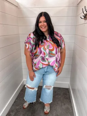 Free To Swirl Printed Top