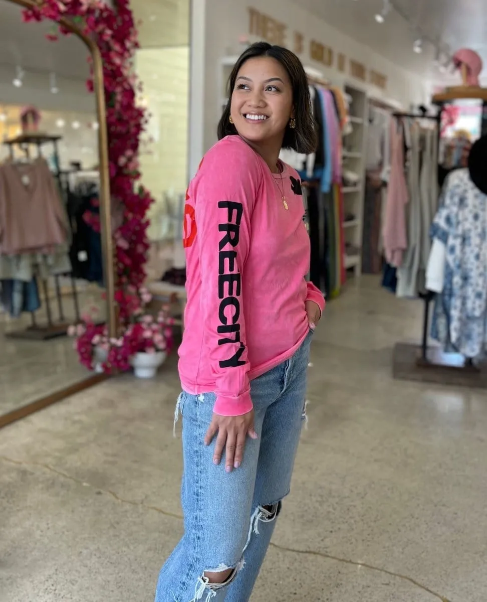 FREECITY Artists Wanted Pink Long Sleeve