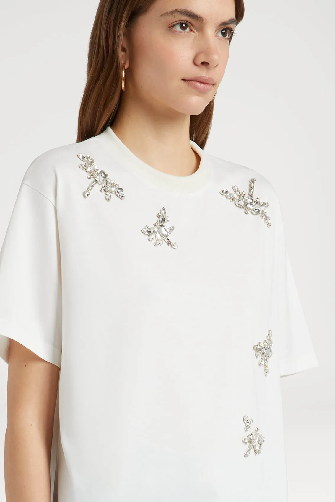 FULL NECK T-SHIRT WITH DRAGONFLY STONES